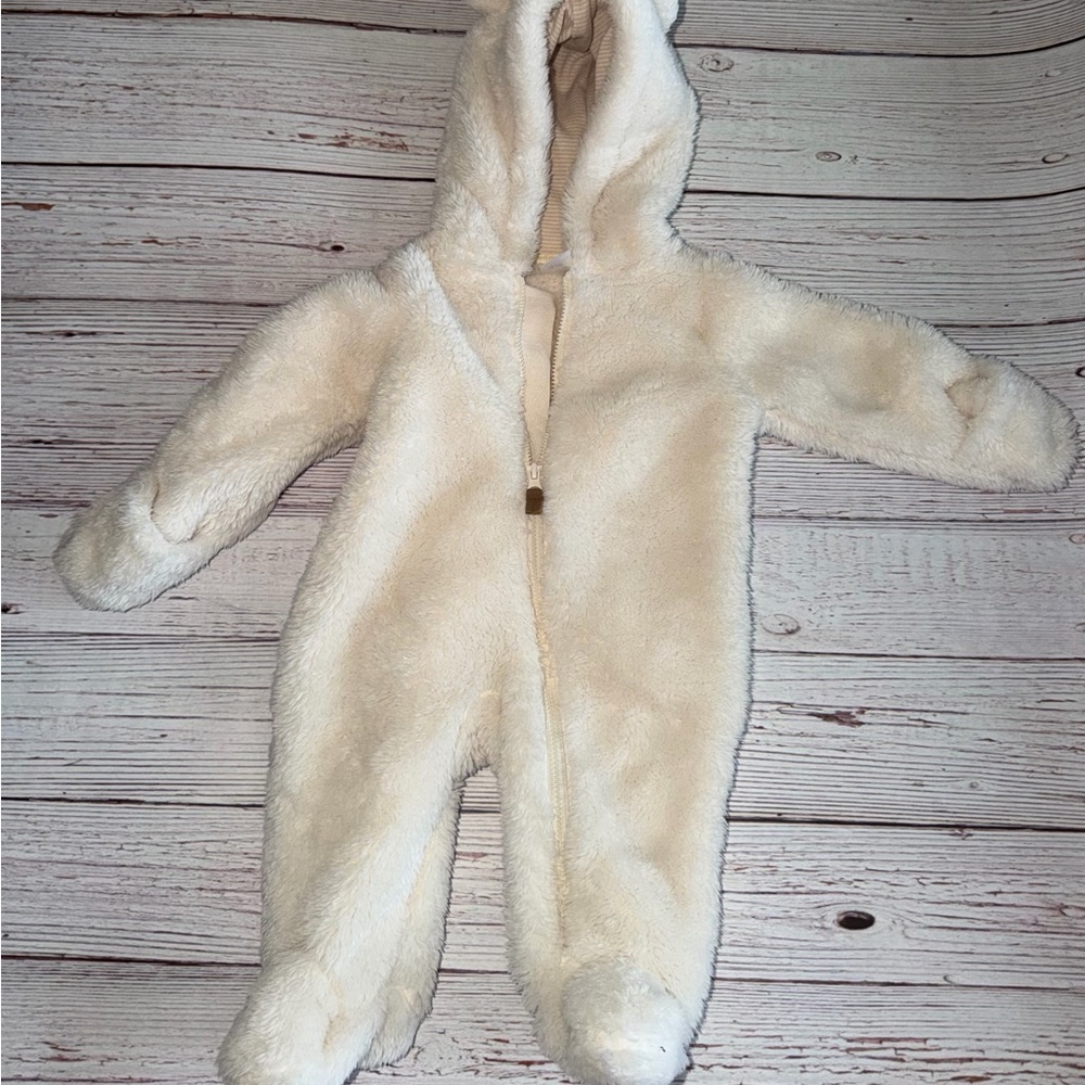 Carter’s Baby Hooded Plush Fleece Jumpsuits Cozy Winter bundle of 2 3 Monts - Picture 3 of 5